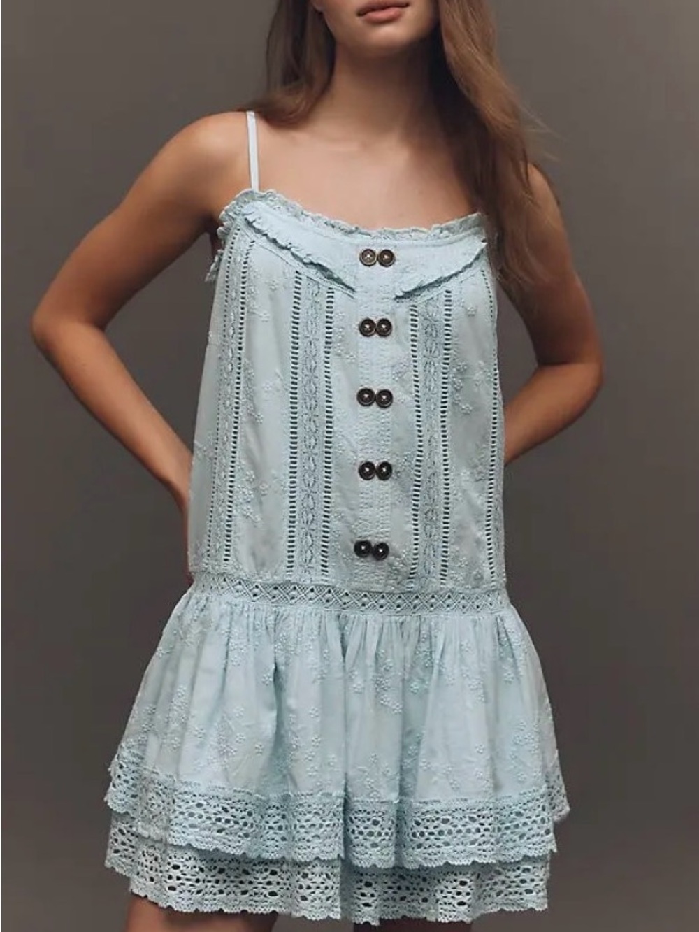 Pilcro Light Blue Crochet-Detail Sundress - Picture 5 of 7